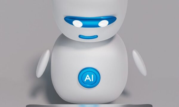 a white robot sitting on top of a table