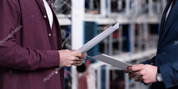 cropped shot businessman computer engineer